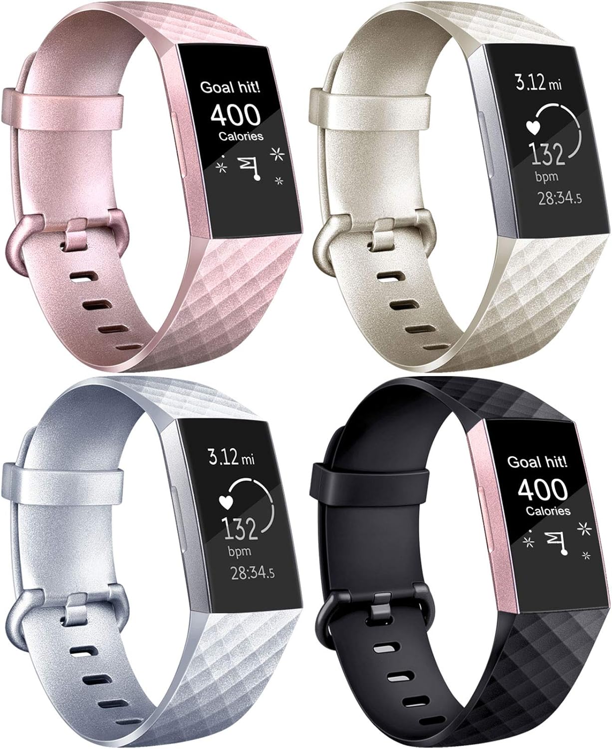AK Bracelet pour Fitbit Charge 3 Bracelet/Fitbit Charge 4 Bracelet