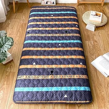 35x75inch Japanese Floor Mattress Futon Mattress,Foldable Tatami Mat Portable Roll Up Sleeping Pad for Dormitory Camping Floor Lounger Bed Black