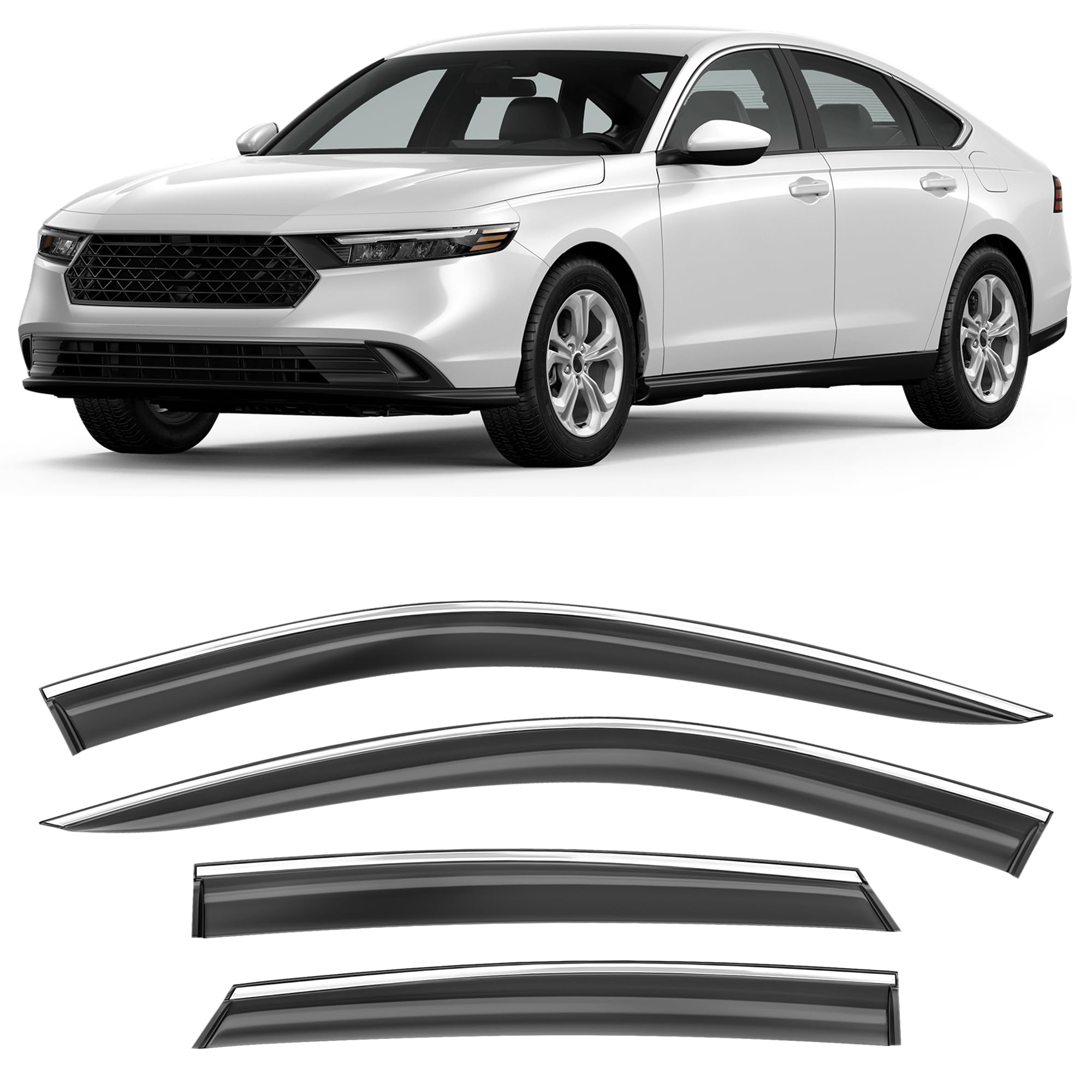HOPE YOU READY Tape-On Window Deflectors for Honda Accord