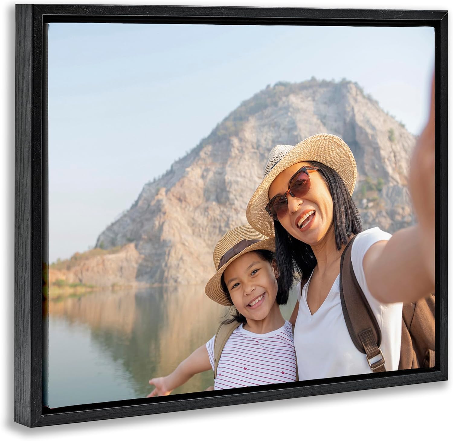 Stupell Industries – Turn Your Photo into Custom Hanging Wall Art – Personalized Wall Decor – Made in USA – Rectangular Floating Frame Canvas - Jet Black Frame - 21x17 Inches