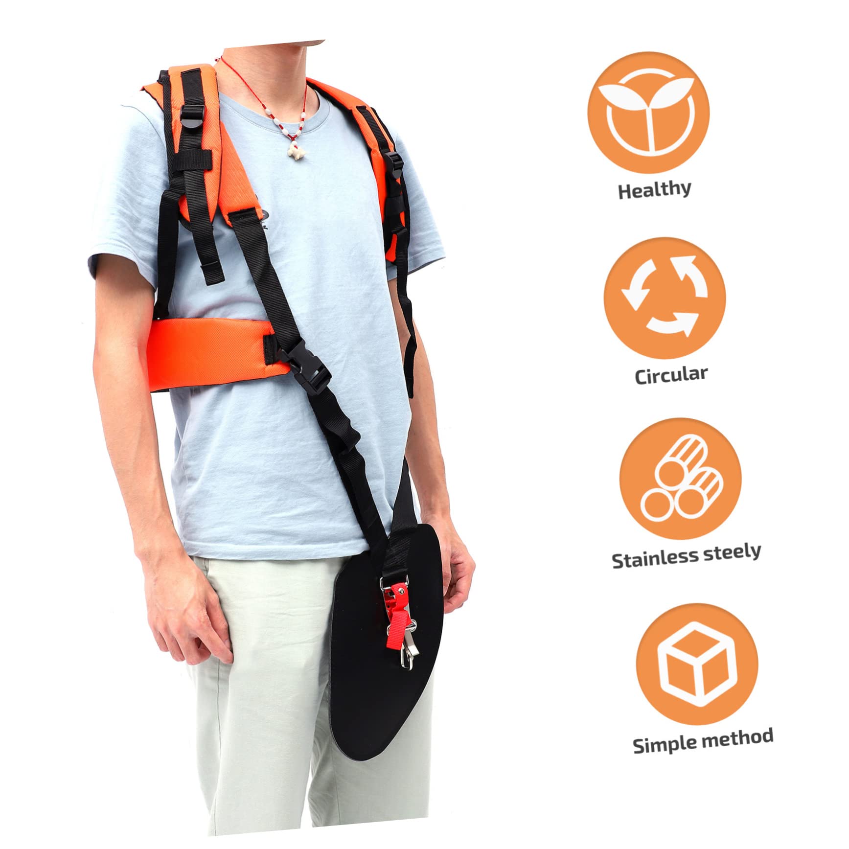 BESPORTBLE Imbracatura Decespugliatore Design Regolabile Doppia Tracolla Imbottita per Riduzione Pressione e Acciaio Inossidabile Confezione 2 Pezzi