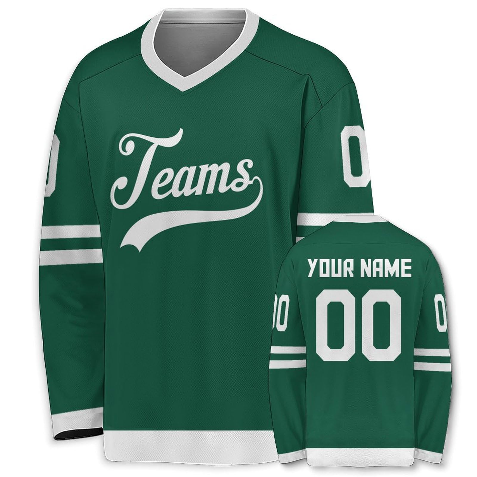 Custom Ice Hockey Jersey Hip Hop Personalized Printed Long Sleeves Hockey Jersey Custom Gift for Men Women Youth Kid