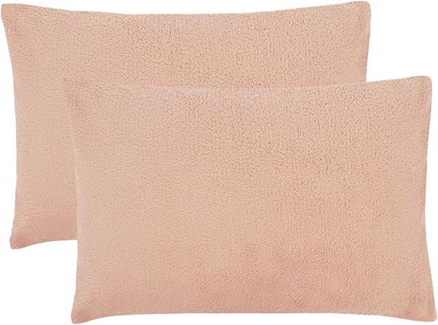 Novali® Teddy Fleece Housewife Pillowcase Pair Plain Thermal Warm Cosy Super Soft Pillow Cover Bed Linen (Ivory Cream, Pillow Cases (50 x 75 cm))