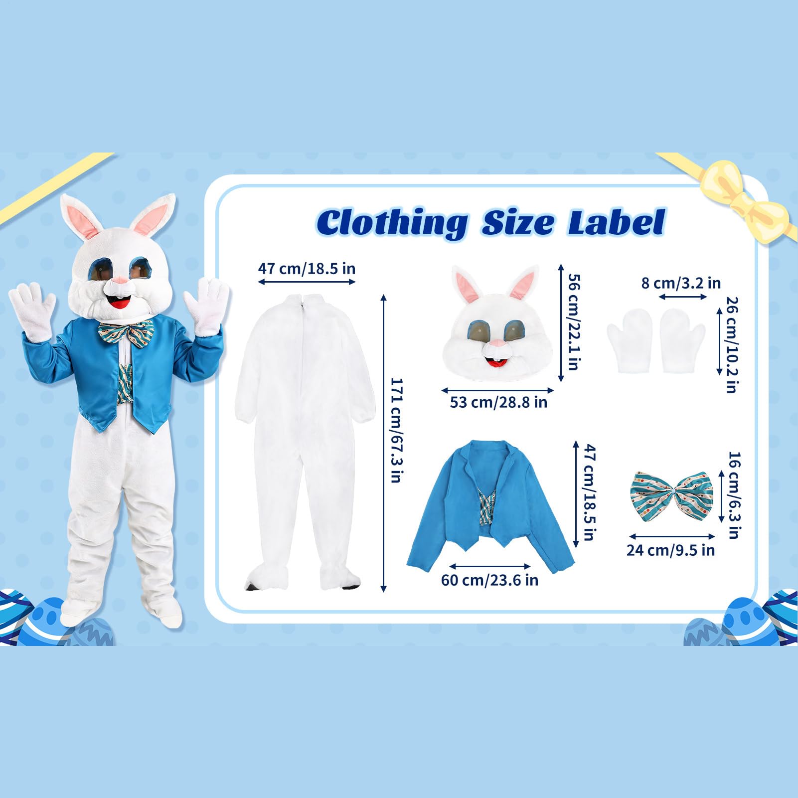 Kostium Zajączka Wielkanocnego Zwierzęcy Kostium Maskotki W Kreskówki | Kostium Dla Dorosłych Na Święta Urodziny Przedstawienie Halloween Przyjęcie Ceremonię Centrum Handlowe Szkolne