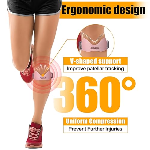 Miniatura 4 de Correa de silicona para rodilla de tendón de rótula de aire ajustable para aliviar el dolor de rodilla, soporte para senderismo, fútbol, baloncesto,