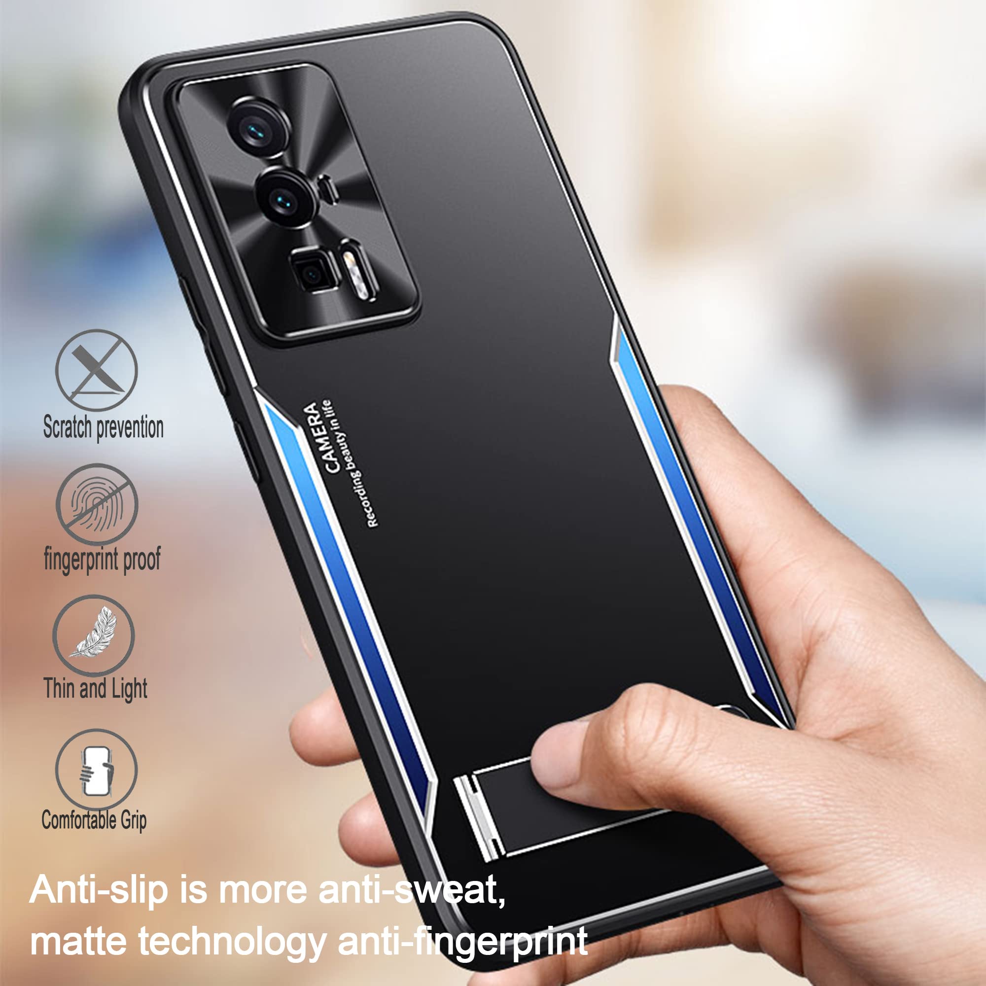 ESTH® Custodia per Xiaomi Poco F5 Pro 5G Cover in Alluminio