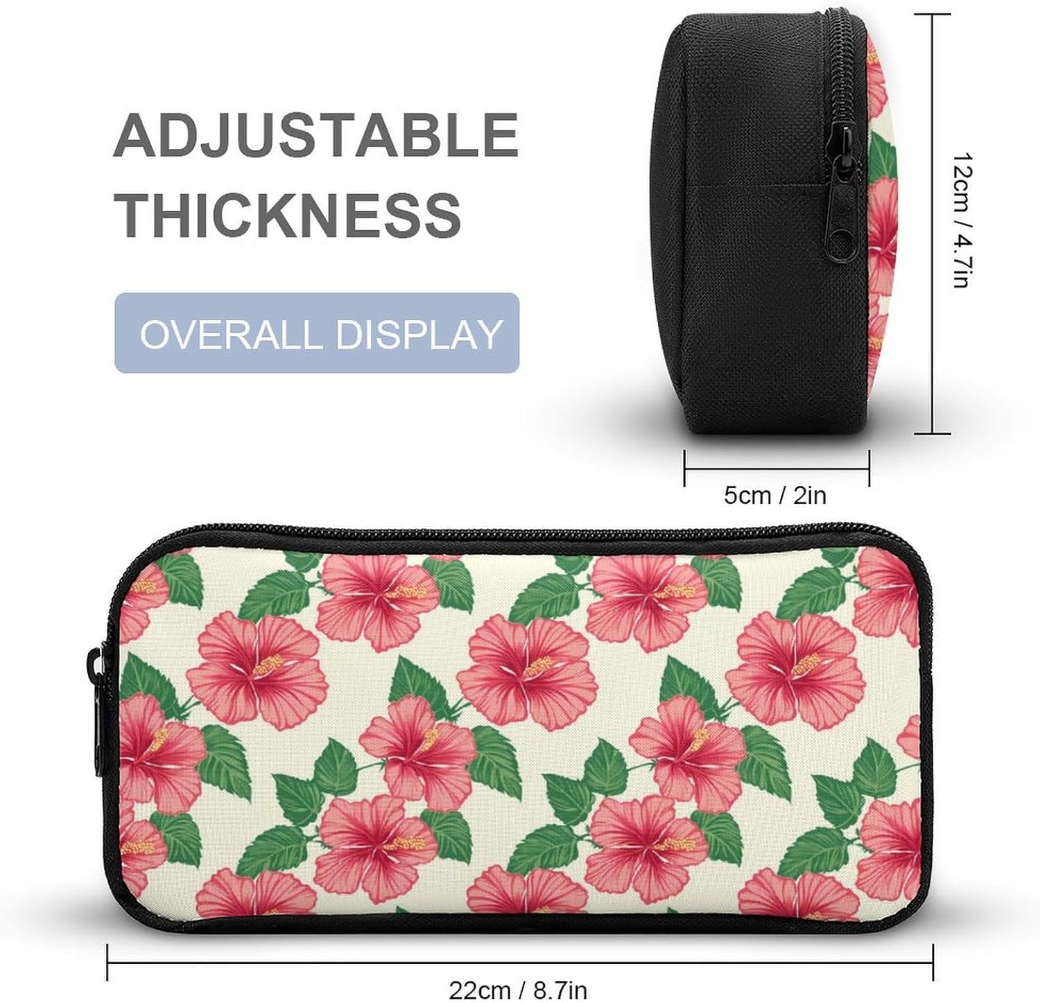 Hawaiian Hibiscus Flowers Travel Cosmetic Bag Makeup Bag image 2