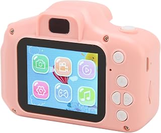 Câmera de selfie infantil, filtro multimodos, frente traseira, 8MP, tela grande, Natal, aniversário, festival, presente para crianças, com cordão, cartão de memória, 32G, rosa