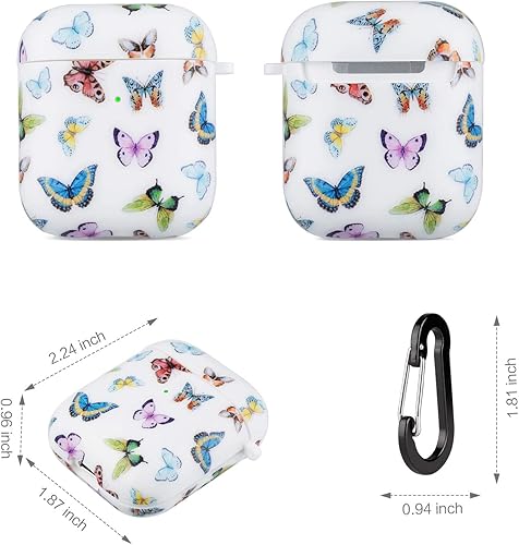 Vista 50 de Cutebricase Funda para Airpods, Paris Tower Airpod Funda protectora rígida para Apple AirPods 2 y 1 con llavero compatible con carga inalámbrica