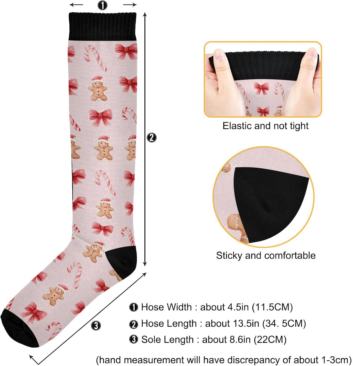 Christmas Compression Socks for Women Men, Circulation Long Knee High Socks Casual Stocking Athletic Tube Sport Sock