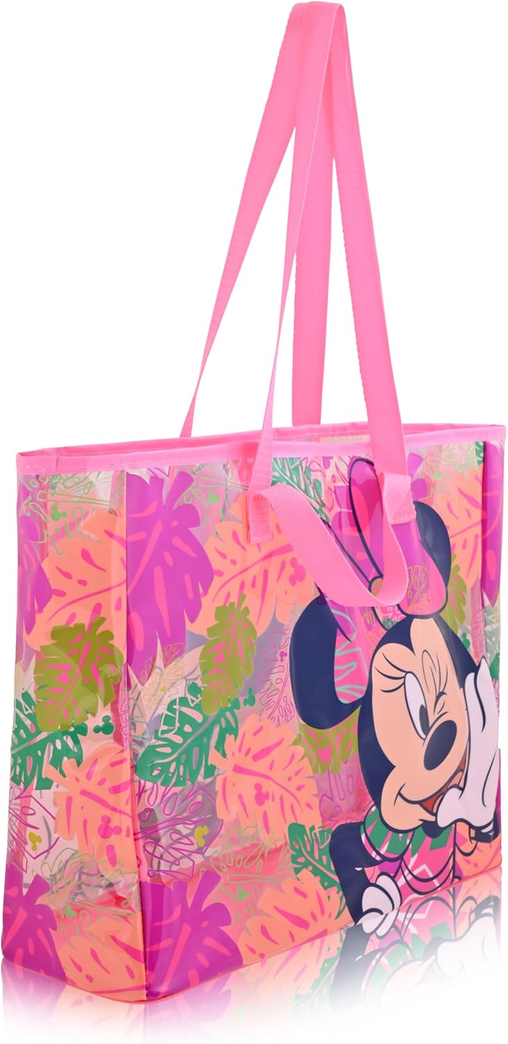 Fast Forward Disney Minnie Mouse Beach Bag Tote Bag For Women | Minnie Mouse Beach Tote Travel Bag for Adults, Kids, Girls, Boys | Cute Minnie Mouse Accessories and Reusable Grocery Bags image 2