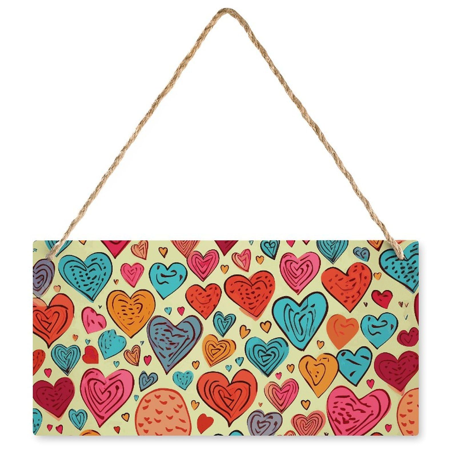 Panneau de porte vintage en bois : cadeau idéal motif cœur