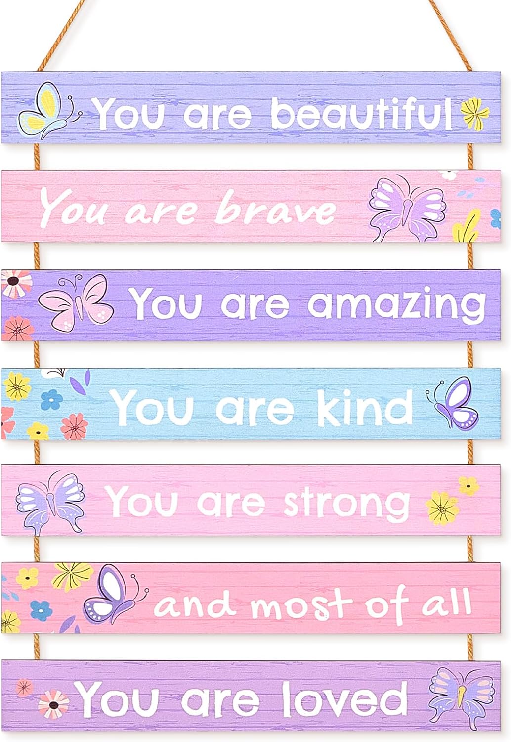 Beinou Girls Room Decor Colorful Inspirational Wall Decor Room Decor for Teen Girls Durable Kids for Nursery Playroom Bedroom,Purple Butterfly