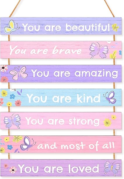 Beinou Girls Room Decor Colorful Inspirational Wall Decor Room Decor for Teen Girls Durable Kids for Nursery Playroom Bedroom,Purple Butterfly