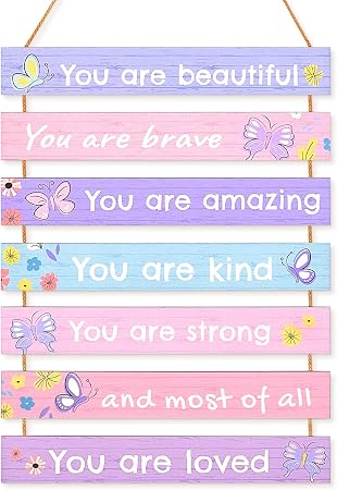 Beinou Girls Room Decor Colorful Inspirational Wall Decor Room Decor for Teen Girls Durable Kids for Nursery Playroom Bedroom,Purple Butterfly