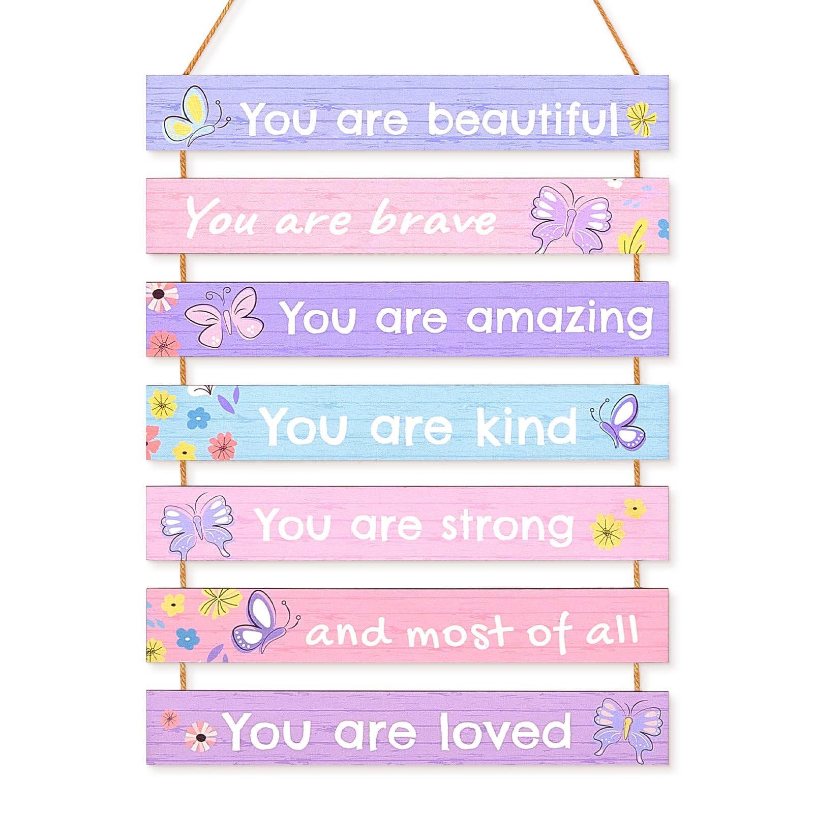 Colorful Inspirational Wall Plaque Set for Kids
