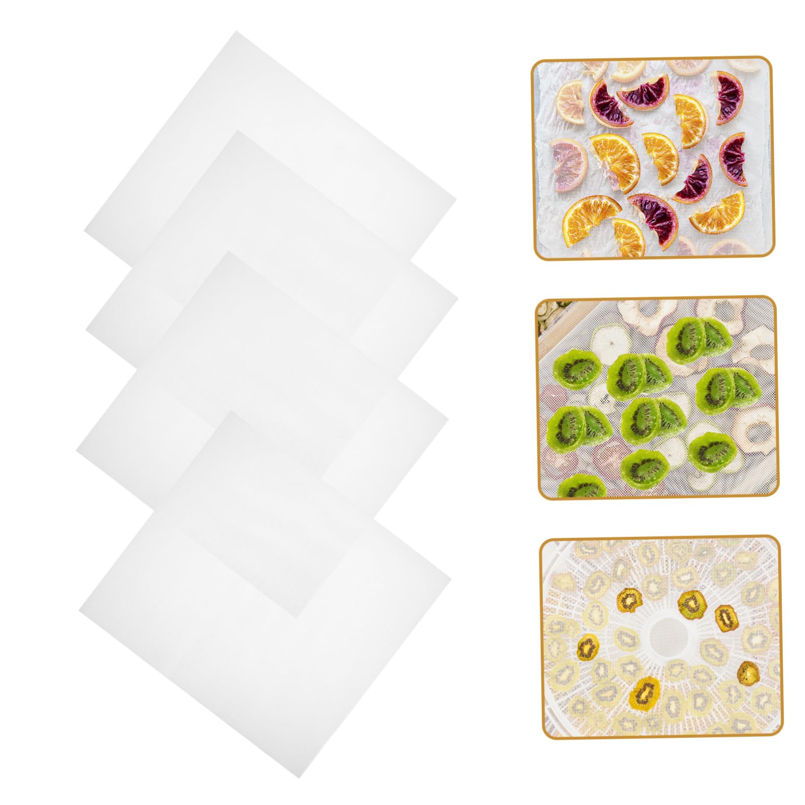 KOCKSHION 8Pcs Silicone Dehydrator Sheets for Fruit and Reusable Food Dryer Liner for Dehydrators Easy to Clean for Drying Vegetables and Fruits