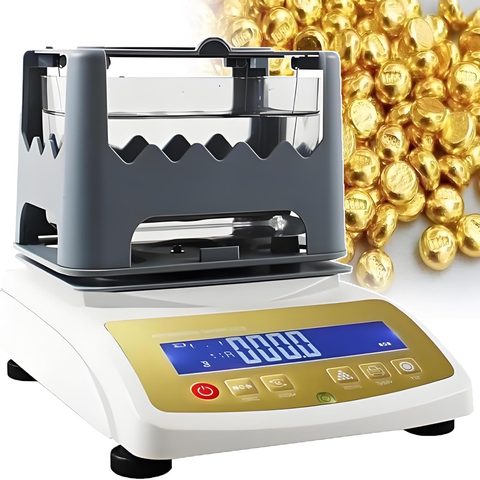 Digital Electronic Gold Purity Tester, Density Analyzer for Gold and Silver, Accurate to 0.01g, Precious Metal Density Tester for Jewelry Industry Bank Pawn Industry(XF-120K)