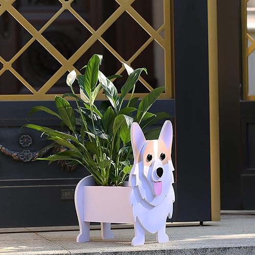 Miniatura 5 de Bamboo's Grocery LoKii Corgi - Maceta para perros, bonita maceta para plantas con forma de animal, para plantas de decoración de interiores y