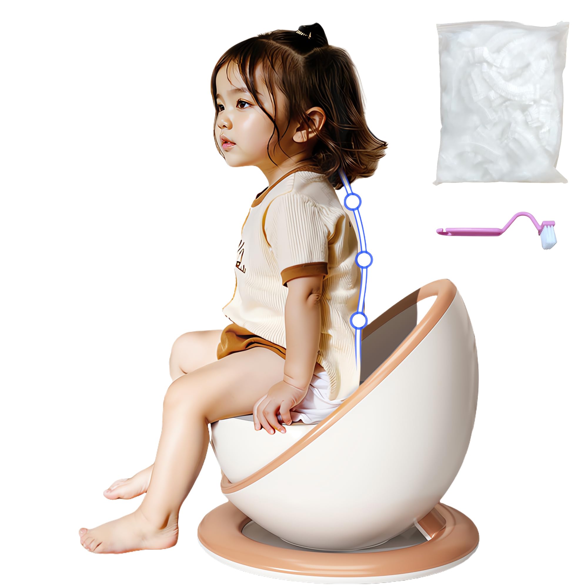Toddler Potty Training Toilet Removable for Easy Cleaning Suitable for Children Aged 1 to 3 Gold