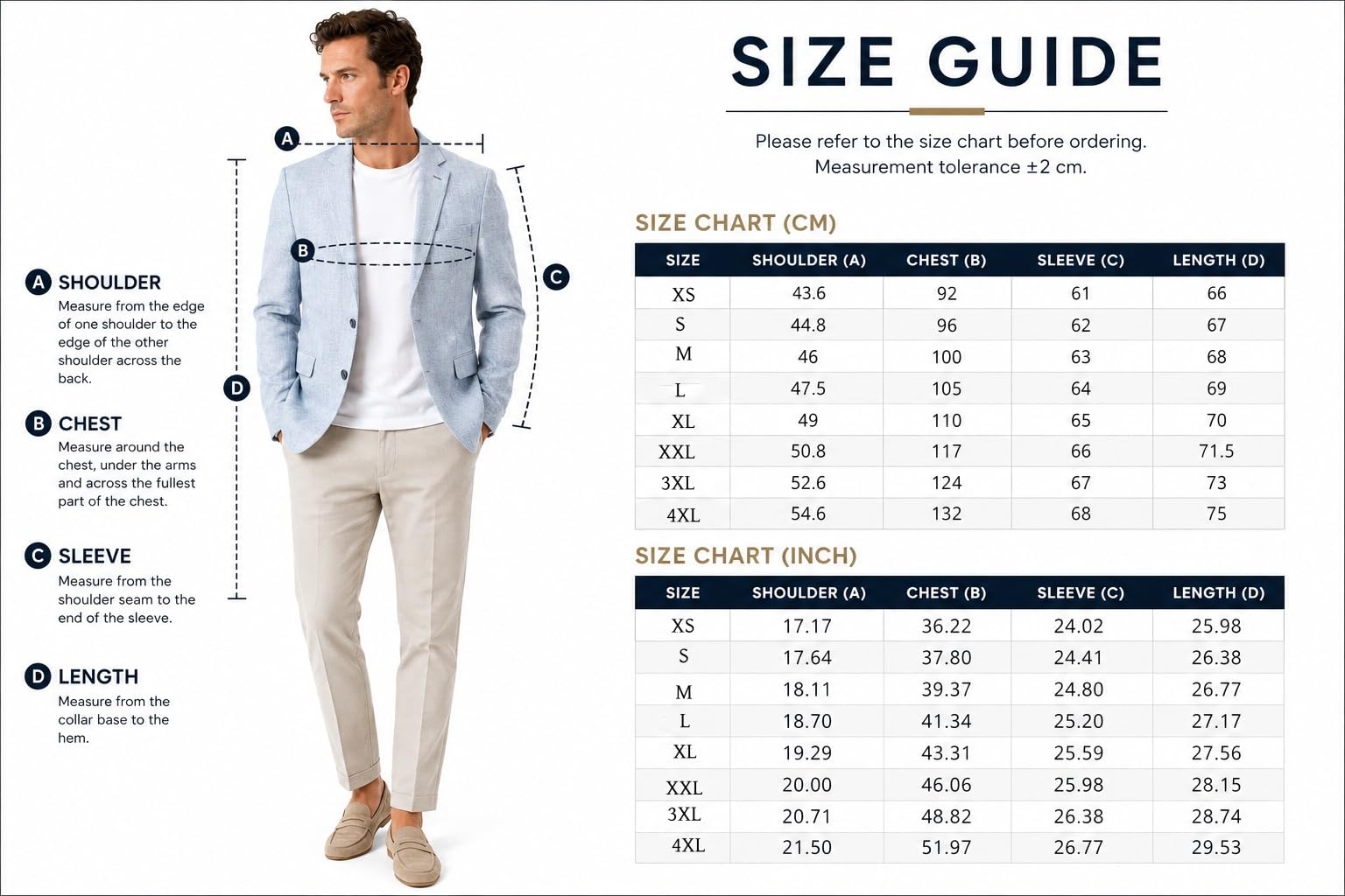 Genérico Blazer De Hombre, Elegante Y Casual, Estilo Deportivo, con Dos Botones, Forro Completo, Solapa con Muesca, De Lino, Ideal para Bodas, Negocios, Vacaciones, Viajes Y Resorts, Color Beige, T