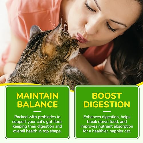 Miniatura 9 de Alivio del estreñimiento del gato, laxante 100% natural para gatos, suavizante líquido de heces para gatos con 6 probióticos, promueve la salud