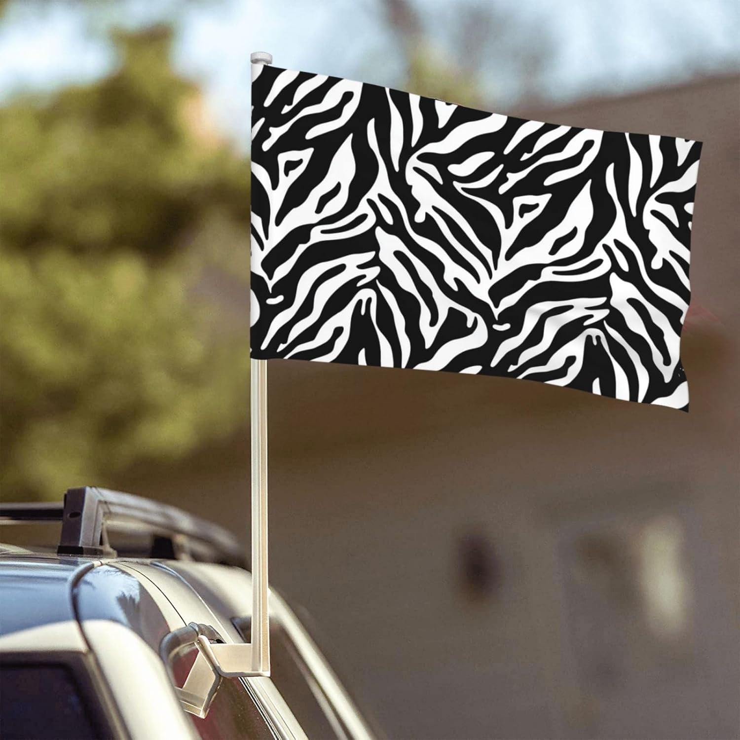 Black And White Jungle Camouflage Car Flag Outdoor Window Clip 12 X 18 Inch Double Side Car Decoration