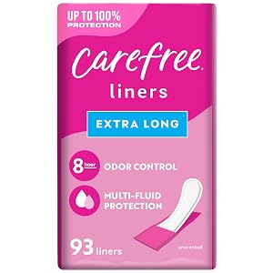 Carefree Regular Panty Liners Extra Long Unscented 93ct 8 Hour Odor Control
