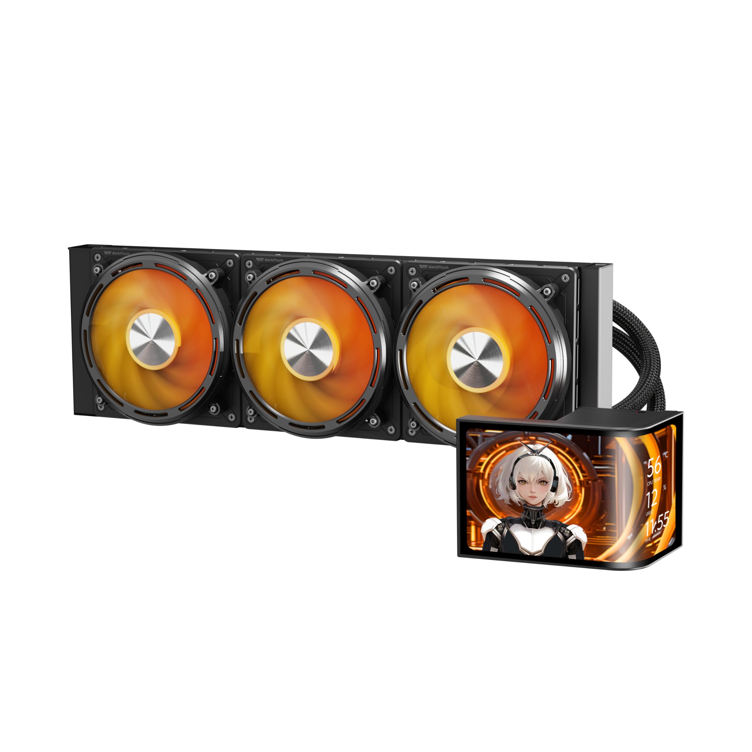 Amazon.com: darkFlash UV360 AIO CPU Cooler 6.67in Curved 2K OLED