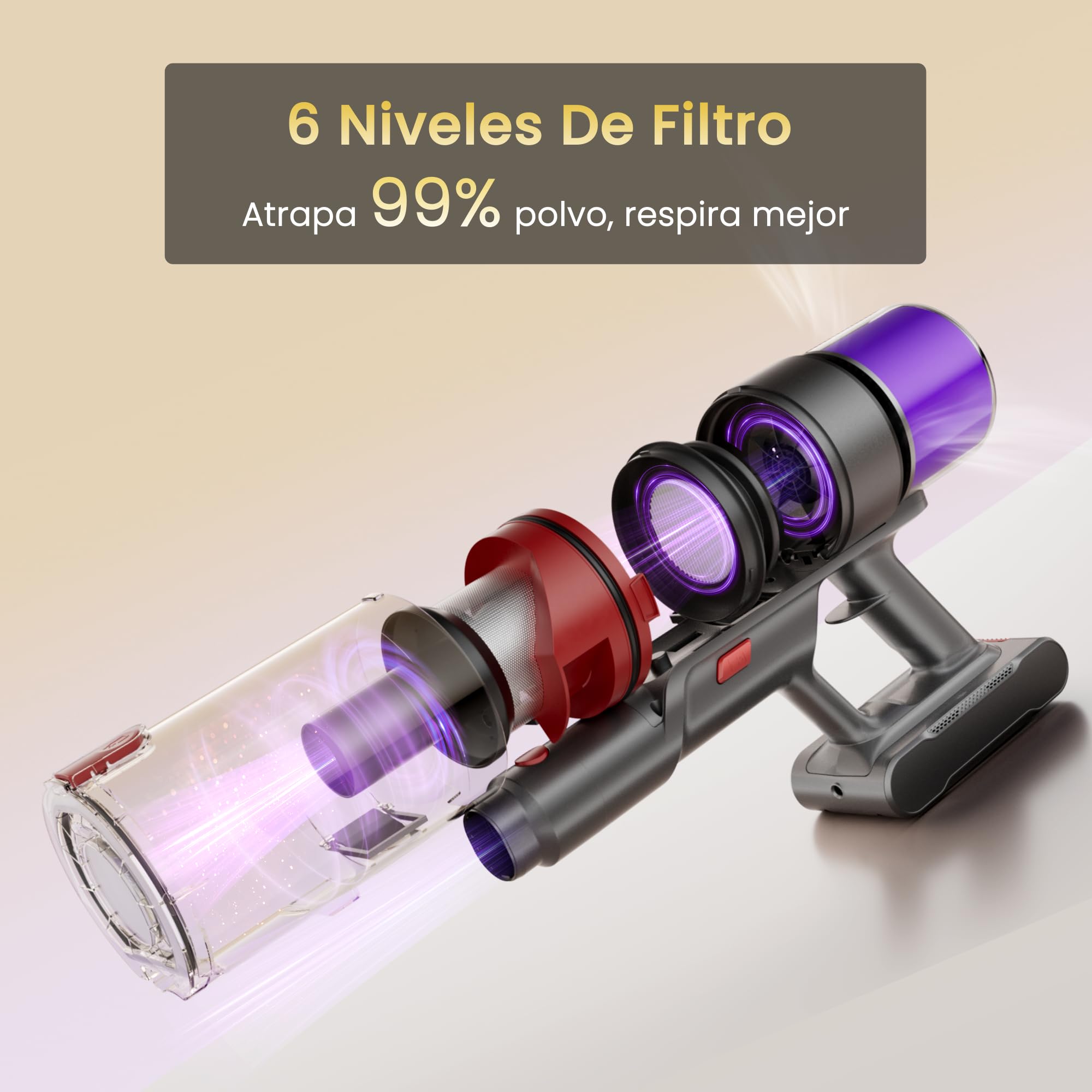 X7 Aspiradora Sin Cable, 55 kPa, 600 W, 80 Min, Base Mural | Aspiradora Escoba Con Modo AUTO, Pantalla LED, Sensor De Polvo Y Cepillo Antienredos Para Suelos, Alfombras Y Mascotas