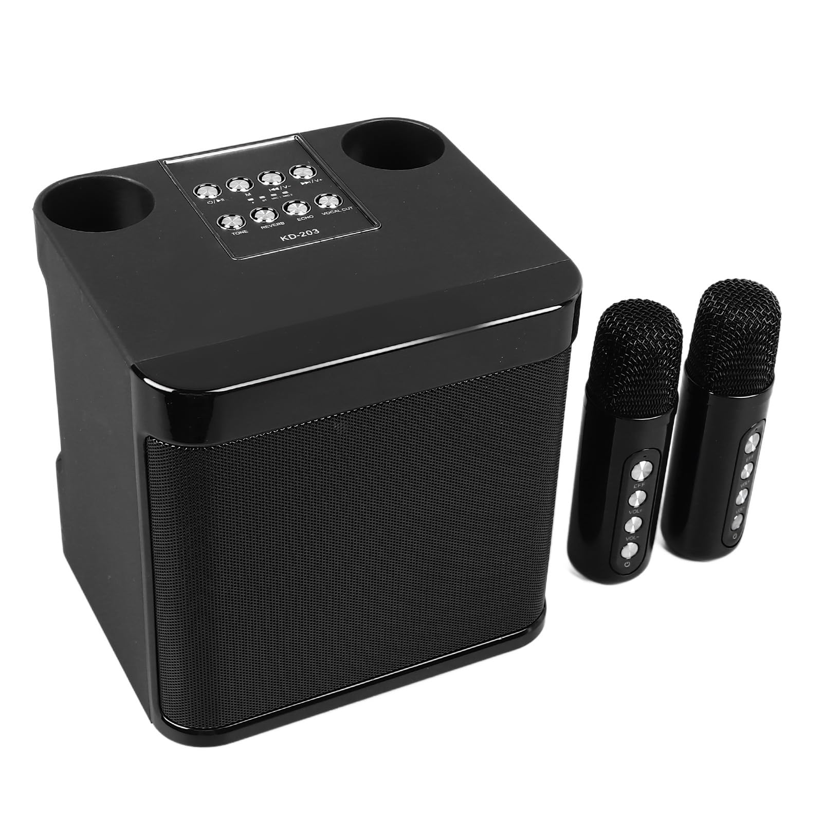 CHICIRIS Altoparlanti Karaoke Wireless Set Doppio Microfono Portatile per Feste in Casa ABS [Mini Macchina Karaoke Portatile per Feste in Casa]