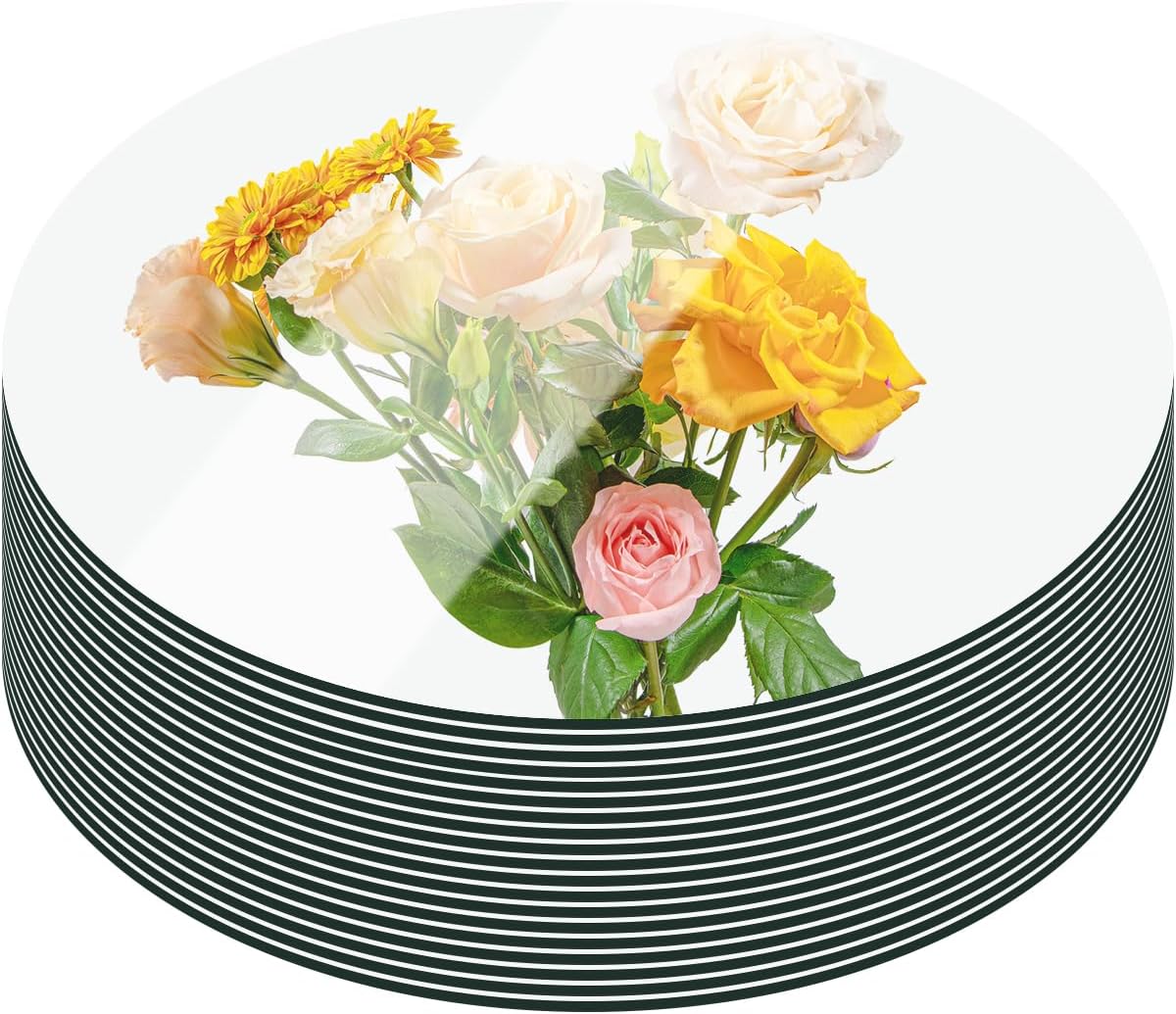 15 Pack Round Mirror Centerpieces for Tables Decorations, 2MM Thickness Acrylic Circle Mirror Tray Candle Plate Centerpiece for Wedding Christmas Table Decorations Home Wall Decor (12inch/30cm)