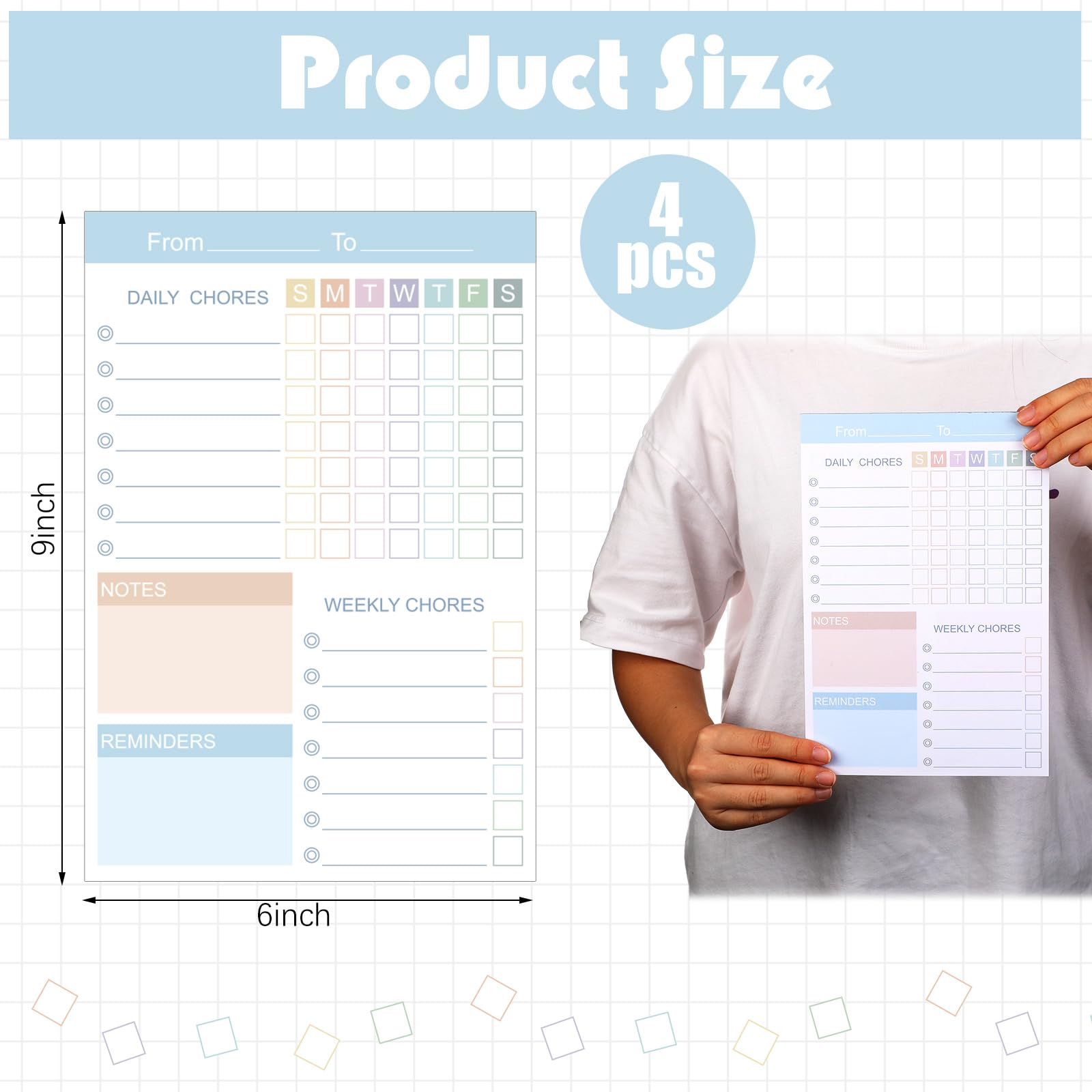 Snapklik.com : 4 Pcs Magnetic Chore Chart Planners Daily And Weekly ...