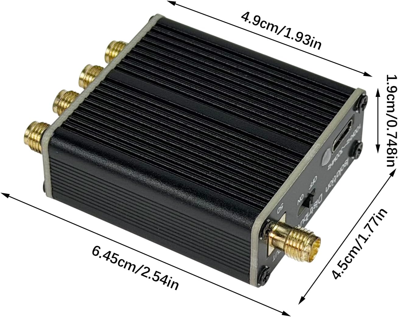 Active RF Isolation Distributor, 100kHz to 150MHz RF Splitter with Input Isolator, 50 Ohm Impedance for SDR, GPSDO Source, Radio Antennas and Clock Distribution