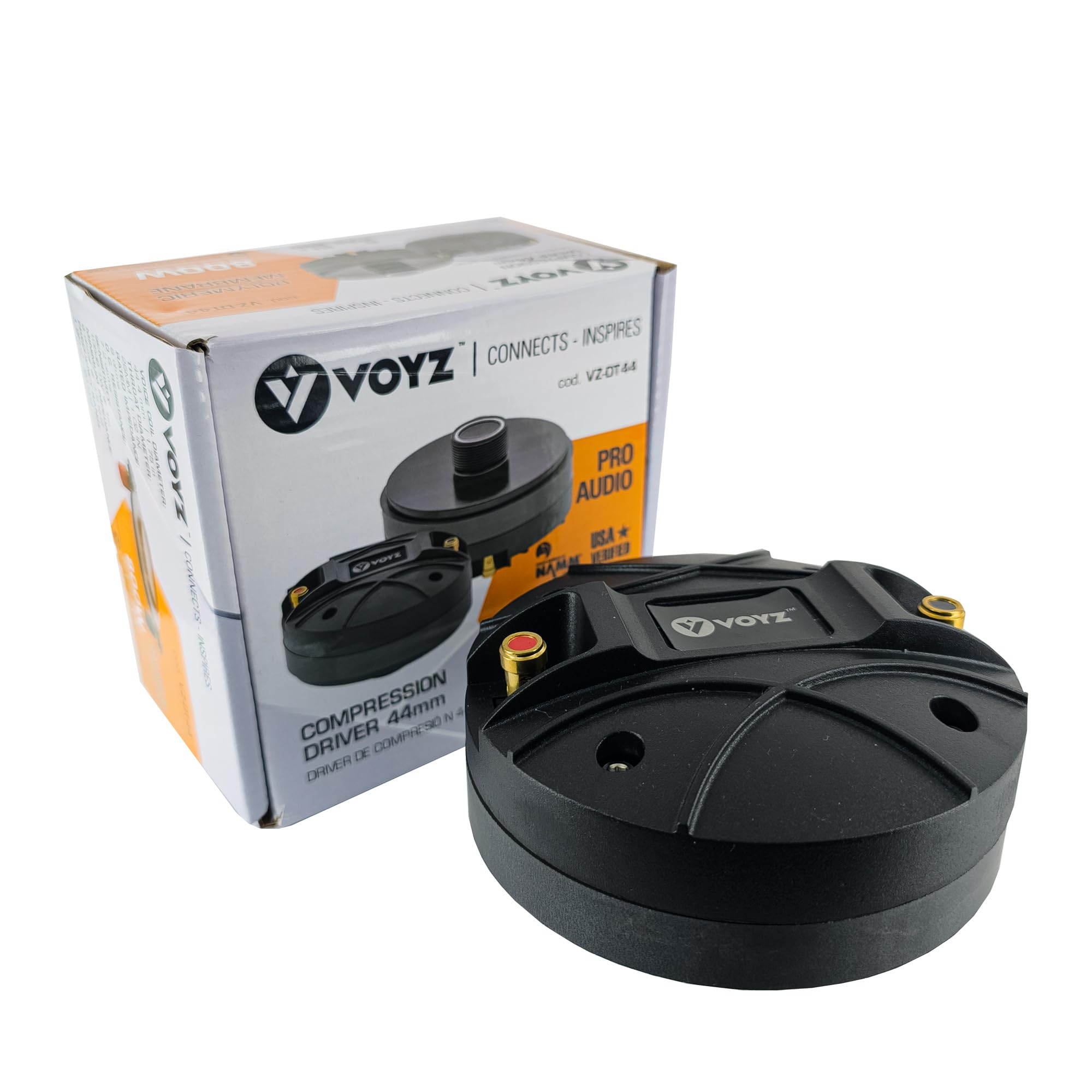 VOYZCompression Driver Pro Audio, 800W, 44mm (1.75") Voice Coil, 8 Ohms, with Polymeric Membrane (VZ-DT44)