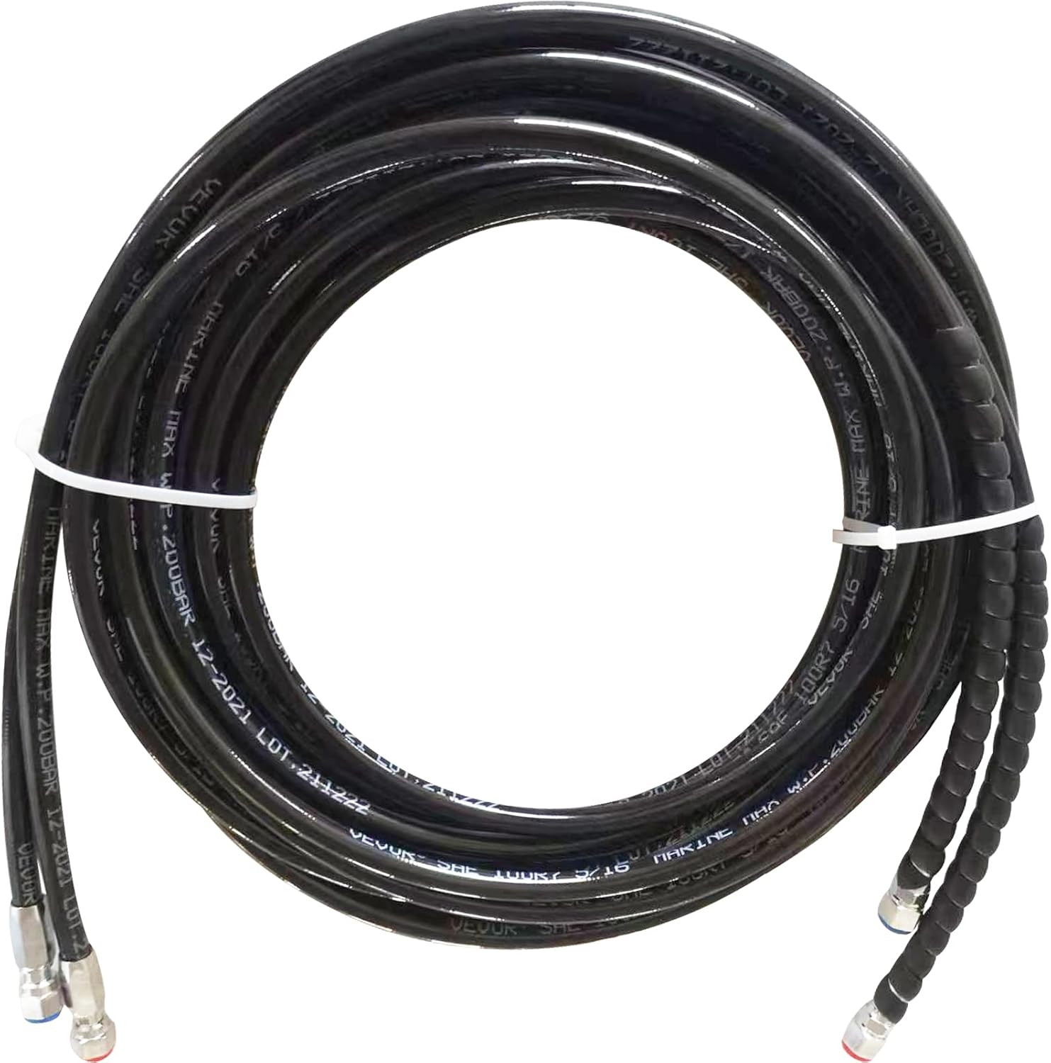 VEVOR Hydraulic Steering Hose, HO5122 Outboard Hose Kit, 2 pcs 22 ft