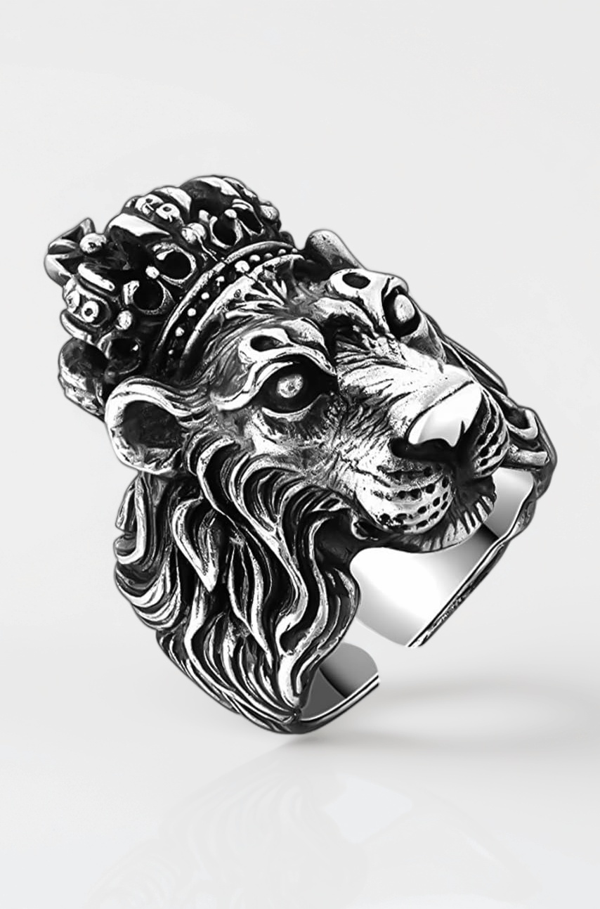 Rings for Men and Boys Fashion Silver Rings for Men Lion Head Mens Ring 316 Stainless Steel Rings for Men | Birthday Gift for Men & Boys Anniversary Gift for Husband