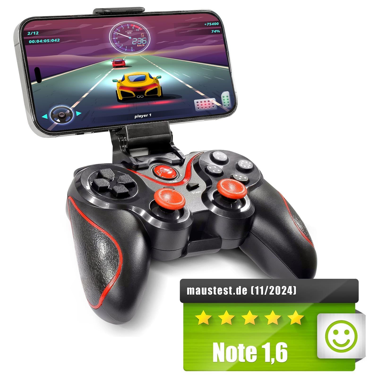 Eaxus® Bluetooth Controller - Wireless Gamepad Geeignet für Fire TV, Handy, Smartphone, Tablet, Google TV, VR, Cloud Gaming & Remote Play sowie PC