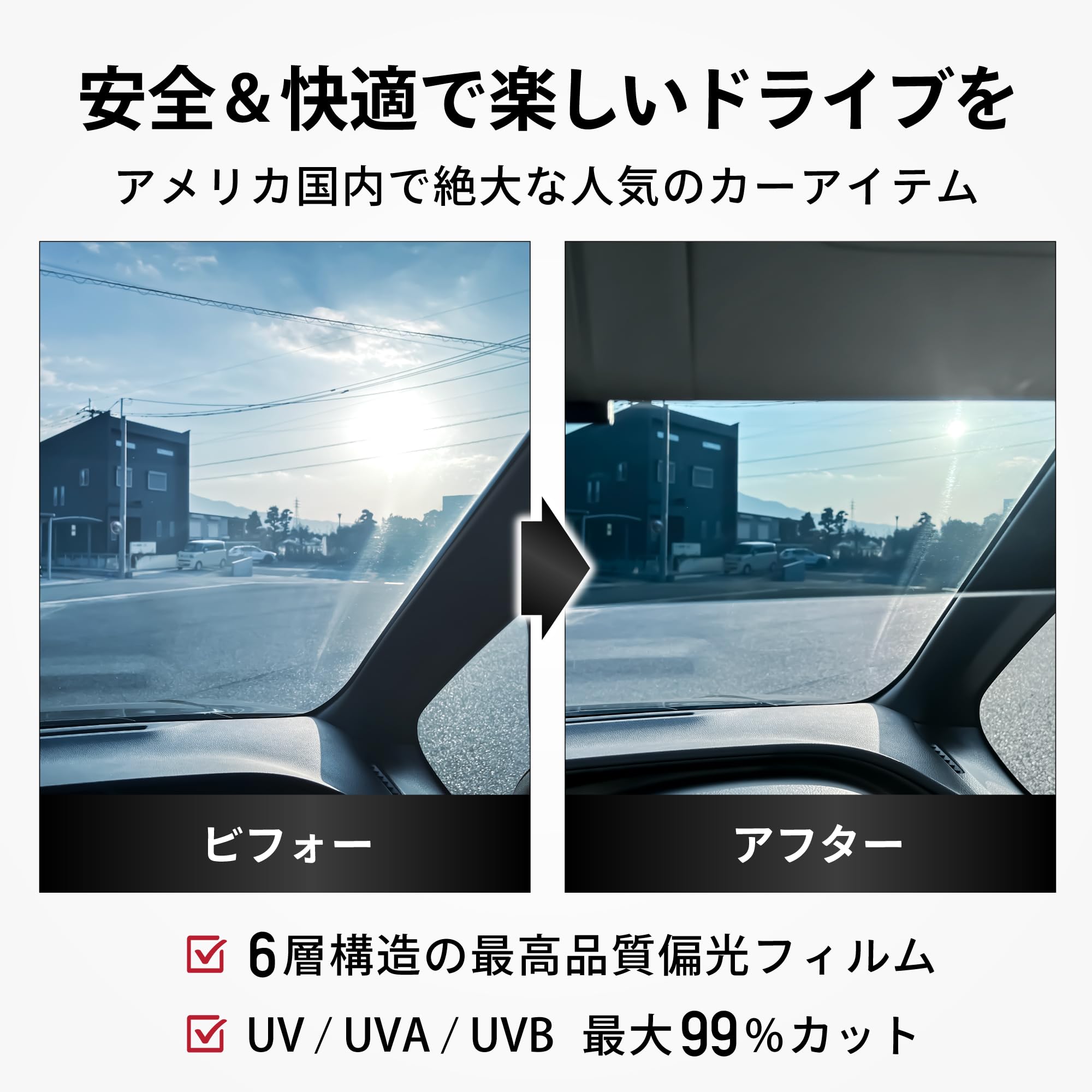 Amazon | 【整備士監修 UVカット99.9%】Glare Guard グレアガード 偏光