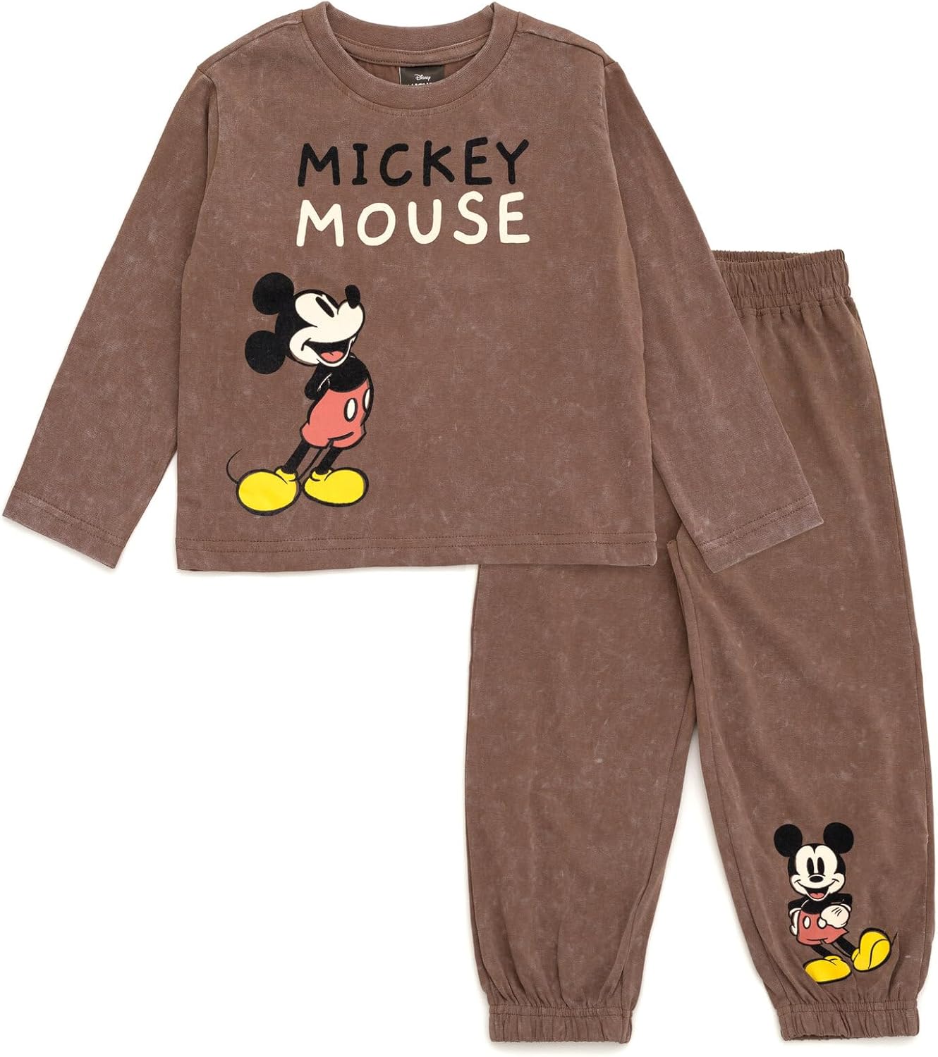 Disney Mickey Mouse T-Shirt and Jogger and Pants Outfit Set Toddler to Big Kid Sizes (2T - 10-12)