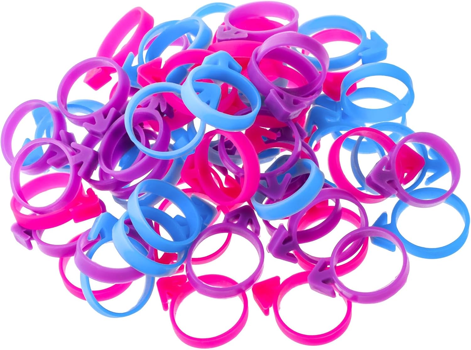 Teaaha 60 PCS Piping Bag Ties, Silicone Pastry Bag Ties, Reusable Rubber Icing Bag