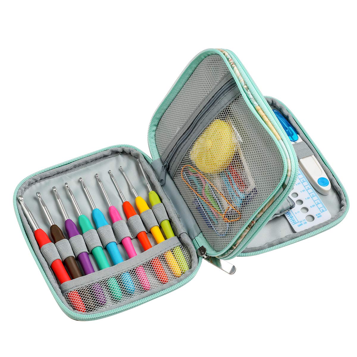 Set Uncinetto 37 Pezzi Professionale Con Impugnatura Ergonomica Morbida – Kit Completo Per Maglia E Uncinetto Con Custodia Portatile, Regalo Ideale Per Principianti Ed Esperte