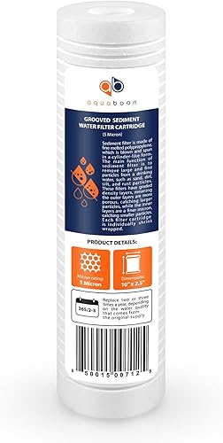 Miniatura 8 de Aquaboon cartucho de filtro de agua de sedimento ranurado, 10 pulgadas x 2.5 pulgadas, para cualquier unidad RO