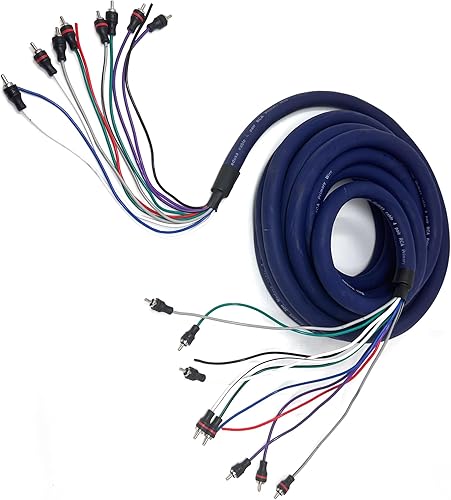 Bass Rockers Cable BRmedusa resistente de 30 pies con 4 pares RCA de cable remoto de alimentación de serpiente para extensión de caja de radio