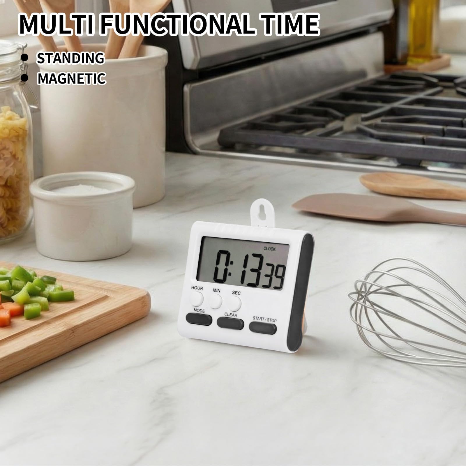 Xuhal Confezione da 25 timer da cucina 24 ore con sveglia, orologio digitale magnetico, allarme forte e grande schermo conto alla rovescia e funzione di memoria per cottura al forno, sport, ufficio