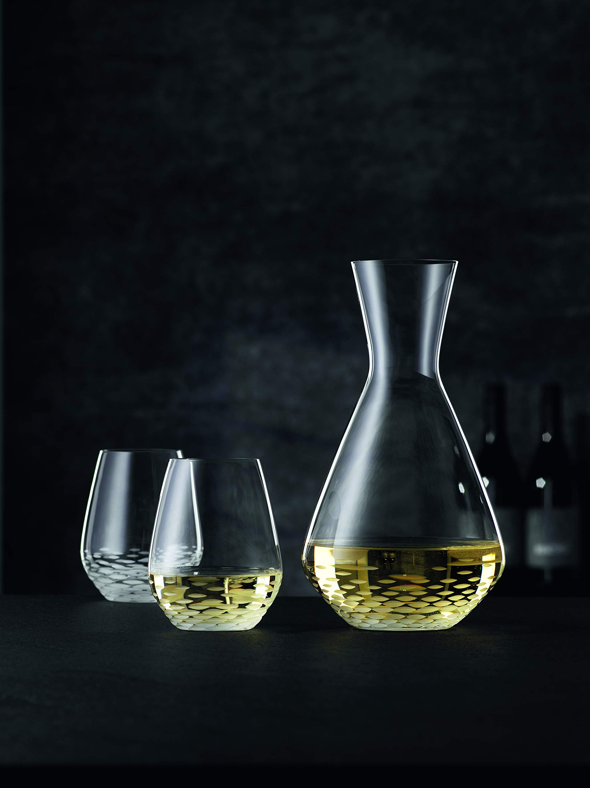 Spiegelau & Nachtmann, Juego de decantador de 3 piezas, jarra (1,4 l) y 2 vasos (460 ml), diseño de mosaico