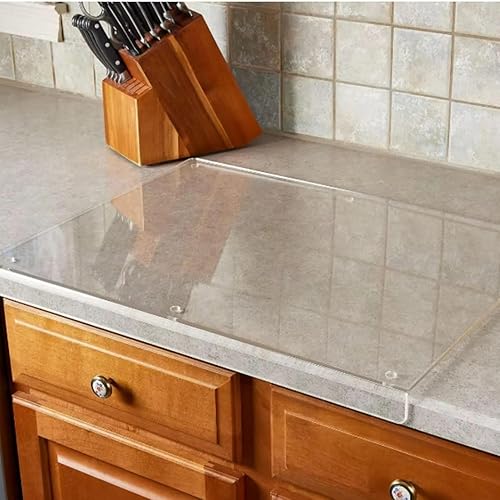 Miniatura 7 de Jumbl Tabla de cortar antideslizante de acrílico transparente con borde de encimera, tamaño extra grande de 16 x 18 pulgadas para protección de