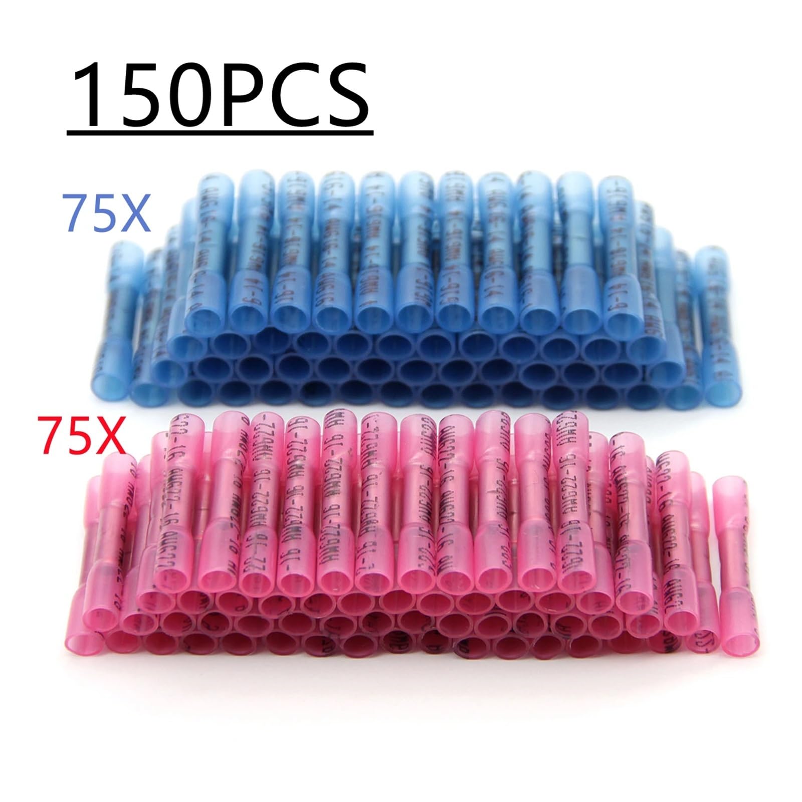 22-18 AWG Vinyl Insulated Easy Entry Ring Terminal 3/8 Stud Butted Seam Made in USA 22-18 Ga. 18-22 AWG Soldeerless Connector (25)