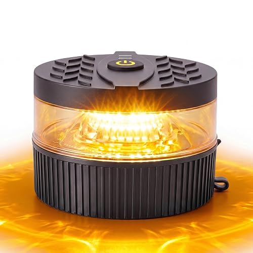 PKINGLAKE Battery Operated Amber Beacon Strobe Light