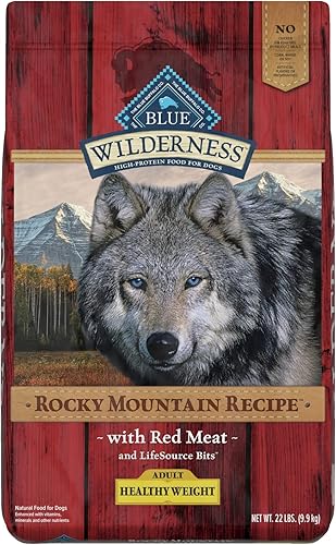 Blue Buffalo Wilderness Rocky Mountain Recipe - Alimento seco para perros con alto contenido de proteínas natural y saludable para adultos carne roja